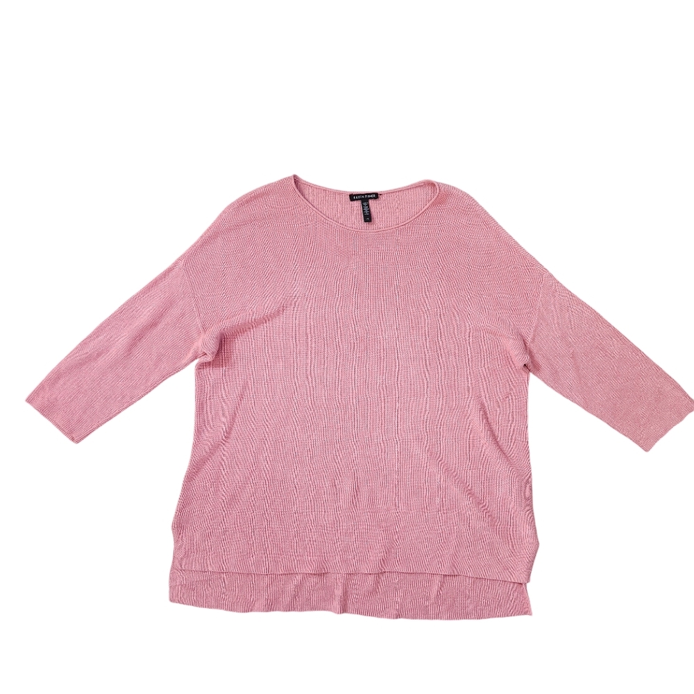 Eileen Fisher Linen And Cotton Pink Sweater
